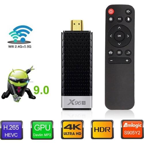 X96S Mini Smart TV Stick Amlogic s905Y2 Quad Core 64bit Android 9.0 4K H.265 2.4/5G WIFI Bluetooth 4.2 HD Media Player Tv Box