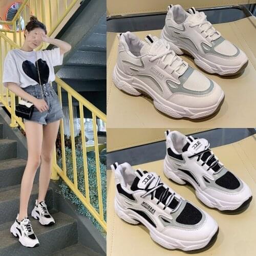 2021 New Spring and Summer New Ins Old Womens Shoes Net Celebrity Wild Super Fire White Sports Shoes Trendy Shoes