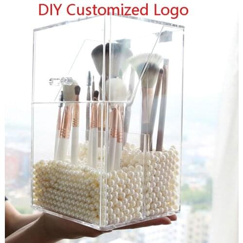 New Fashion Cosmetics Brush Storage Case Acrylic Makeup Tools Brush Holder Organizer Box Makeup Brush Storage Box