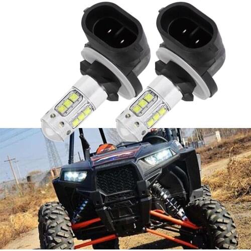 Pair High Power LED Headlight Bulbs 80W Fog Driving Lamps for Polaris Sportsman Ranger RZR H-11 1993-2016 White Color