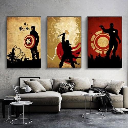 Avengers Iron Man Captain America Posters Marvel Movie Superhero Fashion Comics Print Canvas Painting Wall Art Living Room Decor