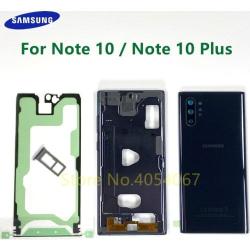 For SAMSUNG Galaxy Note 10 N970F Note 10 Plus N975F Full Housing Case Replacement Back Cover Front Middle Frame Complete Parts