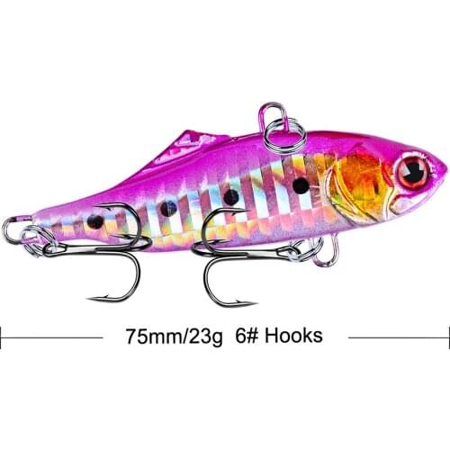 1Pcs Metal Vib Fish Bait 7.5cm 23g Sinking Sea Fishing Jigging Lure Swimbait Wobbler Jig