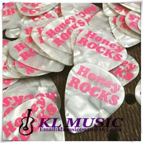 Accept color and sizes mix pearl guitar picks with one sided or both sided printed