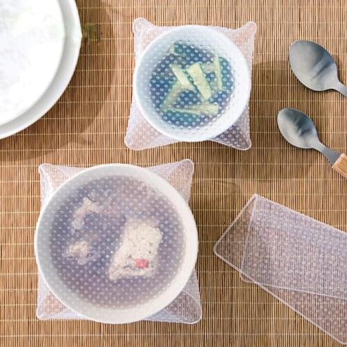 Transparent Silicone Fresh Keeping Film Kitchen Microwave Oven Heat Resistant Cover