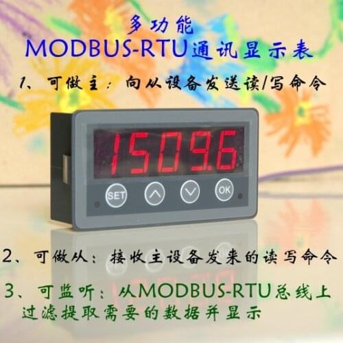 RS485 Serial Port Table Communication Table MODBUS-RTU Communication Display Table Can Be Master Can Be Slave Can Be Monitored