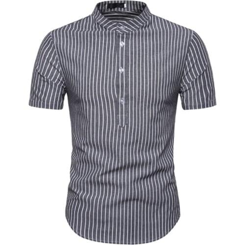 Fashion Striped Shirt Men 2022 Summer New Slim Fit Short Sleeve Shirt Mens Casual Streetwear Shirts Camisa Social Masculina XXL