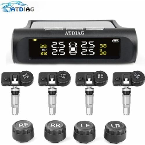 Solar Power TPMS Car Tire Pressure Alarm Monitor System Auto Security Alarm Systems Tyre Pressure Temperature Warning