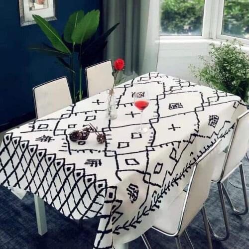 Blue Fish Pattern Nordic Literature Tablecloth Fashion Cover Coffee Dinner Table Cloth for Wedding Banquet Table Cover Nappe