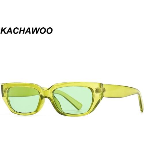 Kachawoo green square retro sunglasses women candy color small frame sun glasses for men trending eyewear unisex pink blue cheap