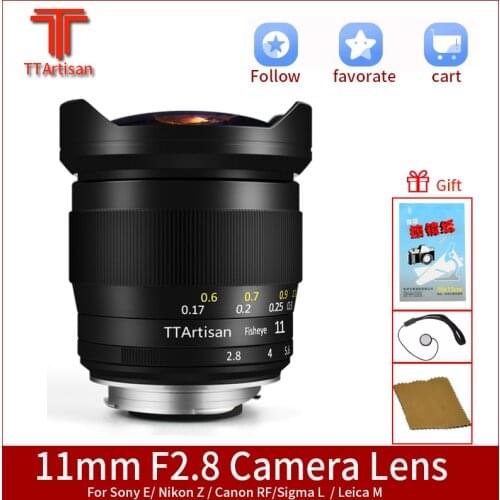 TTArtisan 11mm f2.8 Full Frame Fisheye MF Lens for Leica M Sony E Canon RF Nikon Z Leica L mount Camera, A7R3 A6400 Z7 Z6 EOS R