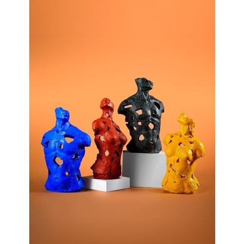 [VIP]Nordic Modern Colorful Bust Portrait Sculpture Ornaments Creative Abstract Bedroom Crafts Soft Decorations