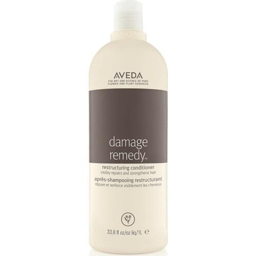 Aveda vegan damage remedy restructuring conditioner 1000 ml - hair repair, strengthening, easy combing and smoothing