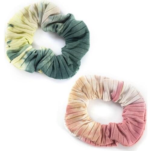 Women Multicolor Hair Scrunchie Dot Plaid Hair Rope Girls Elastic Hair Band Ponytail Holder Striped Rubber Band Hair Accessories