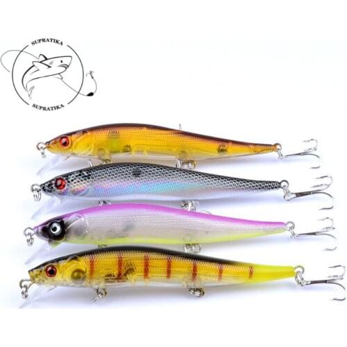 4Pcs/Lot 12.5cm/12.4g 4 Color Sea Fishing Minnow Lure High Quality Hard Bait Crankbait Wobbler Fishing Tackle Wholesale