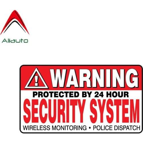 Aliauto Warning Car Sticker Protected By 24 Hour Security System Waterproof Accessories PVC Decal for Honda Accord Yeti,14cm*7cm