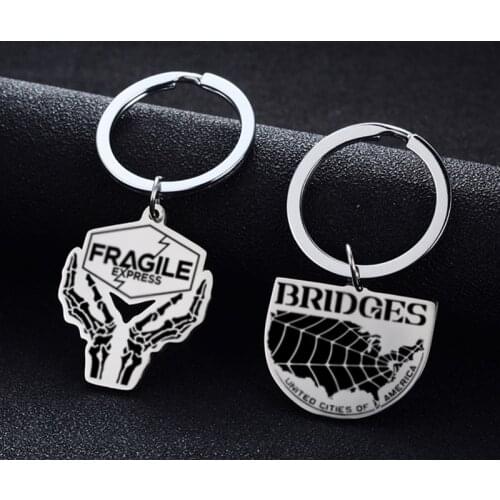 Classic Cartoon Game Death Stranding Cosplay Key Chain Keyring Stainless Steel Game Pendant Keychain Key Ring Jewelry Accessorie