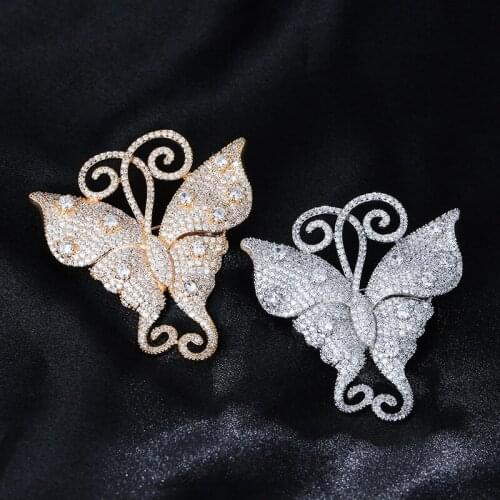 Diamond Butterfly S925 Silver Brooches for Women Bohemia Anniversary Fine Diamond Jewelry Christmas Luxury Unisex Brooch Pins