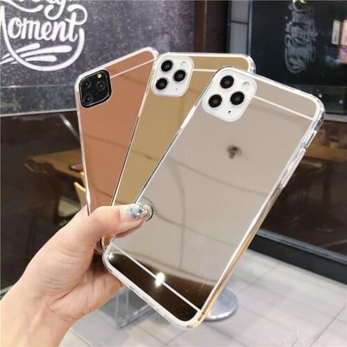 For Apple iPhone 11 Pro Max Case Luxury Gold Mirror Soft Cover For iPhone 12 pro Max 6 6S 7 8 Plus XR X XS MAX phone Case coque