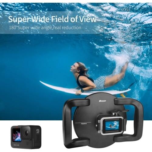 Gopro Hero 9 Diving Mask Fisheye Lens Cover Hero9 Spherical Waterproof Water Divider Sports Camera Diving Accessories