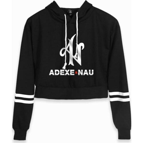 Adexe & Nau Hoodies Fleece Girl Long Sleeve Hooded Pullover Crop Tops Sexy Loose Ins Tide Kpop (no Cat ear) Classic Clothes