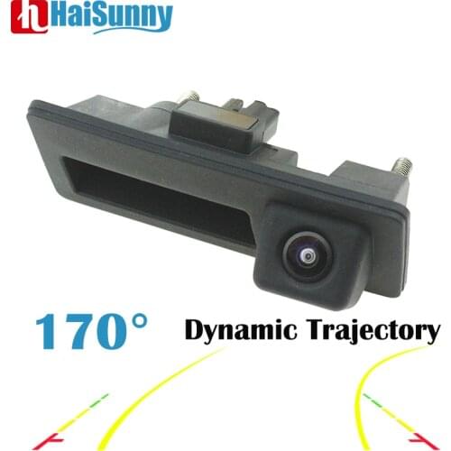 170° Fisheye Lens Car Rear View Backup Parking Camera Dynamic Line Trunk Handle CD330 MIB AV For VW Passat B6 B7 Golf Polo Jetta