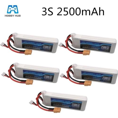 Hobby Hub 3s Lipo Battery 11.1V 2500mAh 40C MAX 80C For Drone RC Car Airplane Halicopter Boat Part Lipo Battery