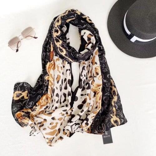 90X180CM Fashion Imitation Cotton Scarves For Women Winter Warm Leopard Print Hijab Female Big Neck Accessories Poncho Foulard