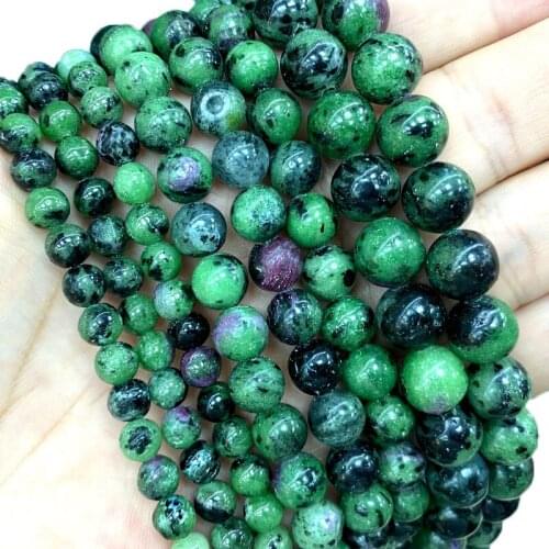 Wholesale AAA Zoisite With Ruby Round 100% Natural Stone Beads For Jewelry Making DIY Bracelet Neckalce 4/6/8/10/12MM