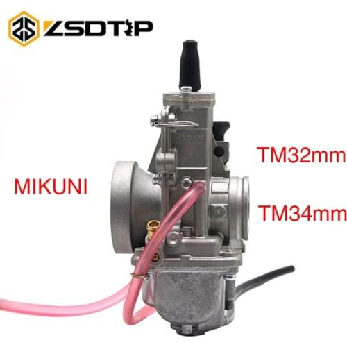 ZSDTRP Motorcycle Flat Valve MIKUNI TM28 TM30 TM32 TM34 TM38 28/30/32/34mm Quad Vent Carburetor Carb For 200cc - 400cc Racing