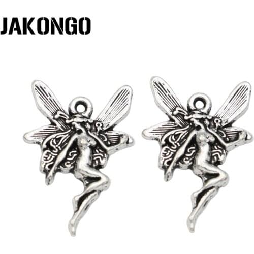 Antique Silver Plated Angel Fairy Charms Pendants for Jewelry Making Bracelet Accessories DIY Findings Handmade Craft