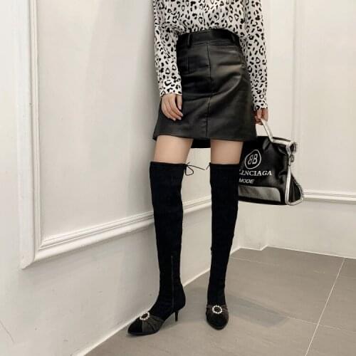 Plus Size 9 10 11-17 thigh high boots knee high boots over the knee boots women ladies boots shoes woman winter boots women
