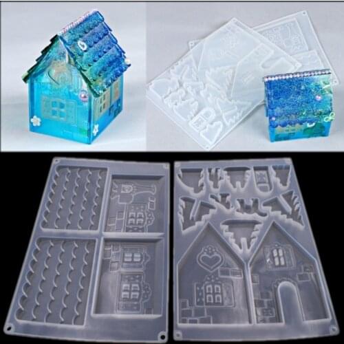 DIY 2pcs baking tools fondant mold cake decoration mold silicone house mould