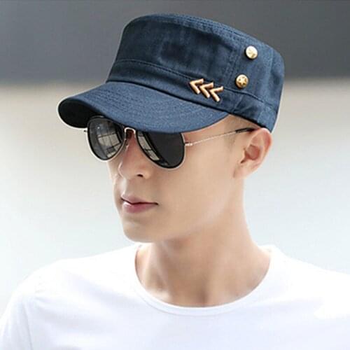 XdanqinX Adjustable Size Mens Cotton Military Hats Navy Hat 2020 New Spring Summer Men Flat Caps Casual Trend Brands Tongue Cap