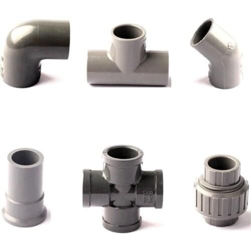 3/4 Inch 25mm PVC Pipe Elbow Tee Connectors Hi-Quality Micro Irrigation Water Pipe Thread Joint Connector Aquarium Hose Fittings