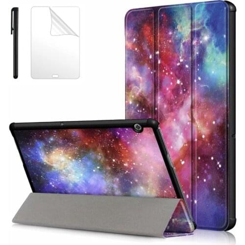 Ultra Slim PU Leather Case For Huawei MediaPad T5 AGS2-W09/L09/L03/Tablet stand cover for huawei mediapad T5 10 case+ film Pen