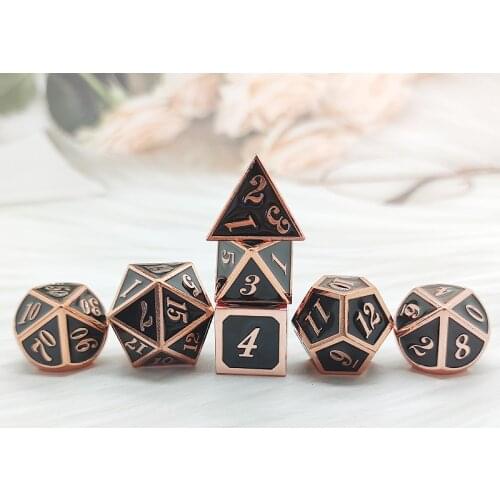 All kinds of solid metal dice, D20 dice, DND polyhedron dice, D&D cube dice, RPG dice set