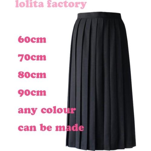 Japanese Bad girl JK Uniform Long Skirt 70 80 60cm High-waist Medium-length Pleated Skirt Women Summer Basic Graduation JKc1021