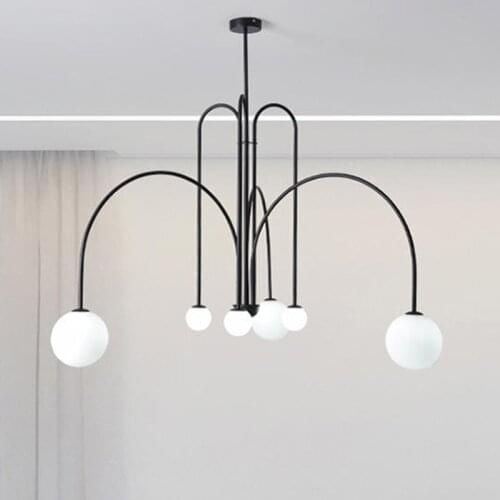Postmodern Iron Pendant Lights Nordic Designer Hanglamp for Dining Room Cafe Restaurant Light Loft Suspension Led Light Fixtures