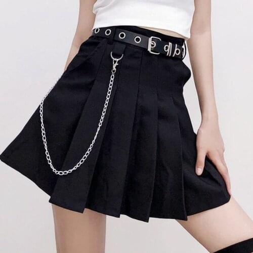 2021 Harajuku Uniforms YBYR Summer Skirt Woman y2k Pleated Skirt Belt Korean High Waist A-line Sexy Cute Mini Dance Plaid Skirt