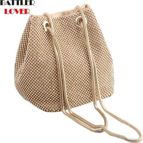 Women Shoulder Bags Lady Wedding Party Pouch Clutch Evening Bag Luxury Female Bucket Handbags Diamond Purse