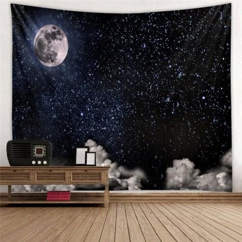 Starry Sky Moon Living Room Bedroom Tapestry Polyester modern Tapestry Wall Hanging Gobelin Bedding Cover Home Decor Tablecloth