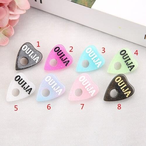 1Pc 28mm*24mm lOuija Board Planchette Brooch Resin Charms for Children Birthday Gift Woman Jewelry Diy Making