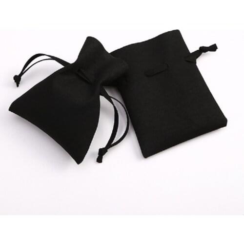 10pcs Black Microfiber Jewelry Packaging For Christmas Wedding Presents Gift Bags Small Chic Velvet Envelope Pouch