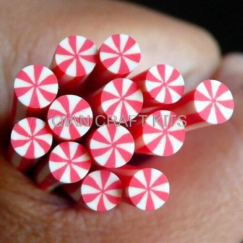 10pcs Peppermint Polymer Clay Cane Candy Cane Miniature Sweets Dollhouse Candy Kawaii Nail Art Nail Decoration