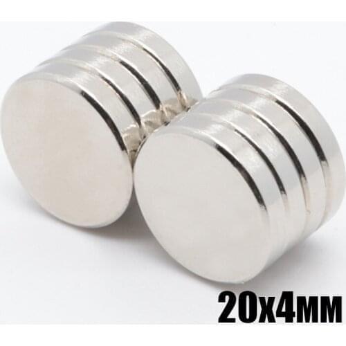 20pcs 20*4 mm N35 Mini Super Strong Rare Earth Fridge Permanet Magnet 20x4 mm Small Round Neodymium Magnet 20*4 mm