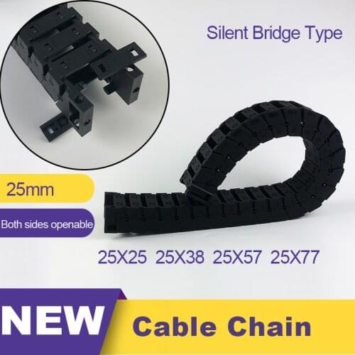 25x25 25x38 25x57 25x77 Nylon Mochine Towline Cable Chain Drag Chain Slient Low Noise Bridge L 1m 25*25 25*38 25*57 25*77