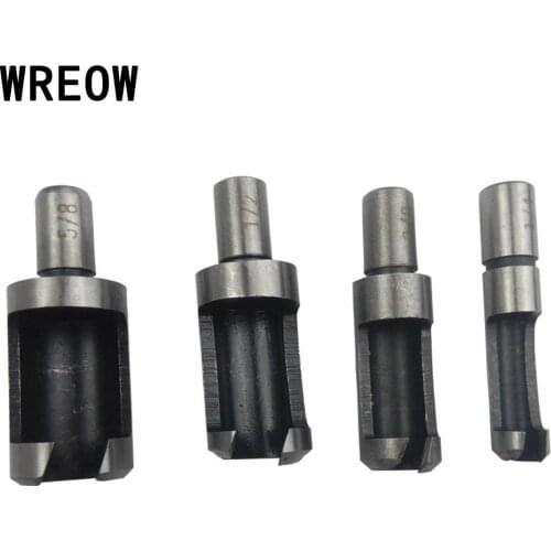 4pcs Carbon Steel Carpentry Wood Plug Cutter Cutting Tool Drill Bits Wood Work round Shank Drill Set 6mm-16mm Woodworking tool