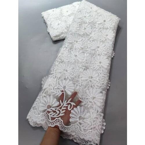 Swiss Lace Fabric 2021 Latest Embroidery Cotton African Brocad Fabrics Swiss Voile Lace In Switzerland Dubai Lace 5Yards