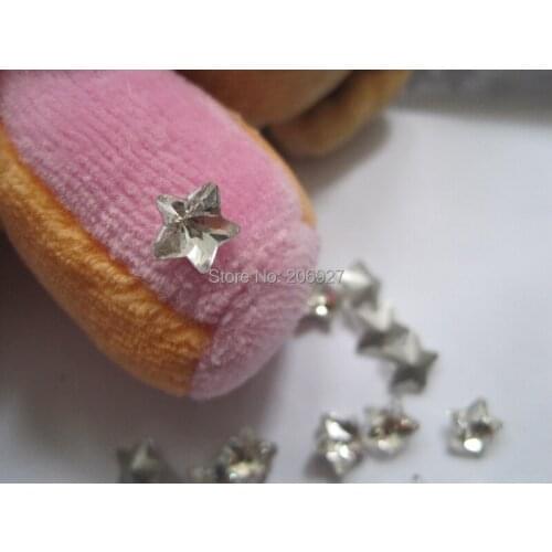 CG-02 5pcs Cute 8mm Glass Point-back Star Crystal Gem Decoration Nail Art Decorations